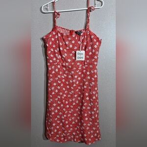 Davi & Dani Red and White Floral Mini Dress